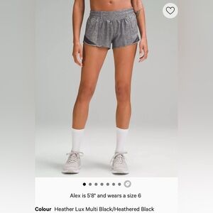 Heather lux multi black / Heathered black shorts. Size 6.